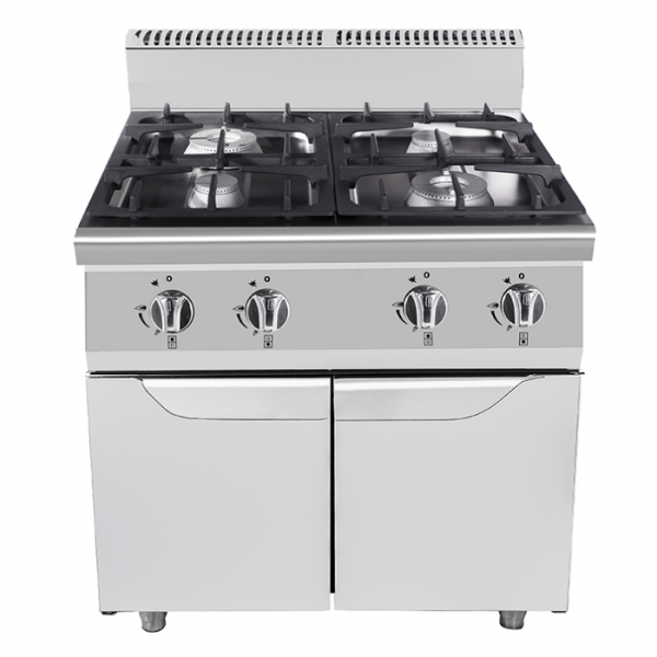 CUCINA A GAS 4 FUOCHI SU VANO PROFONDITÀ 90 CM, POTENZA 34,5 KW