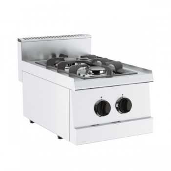 Cucina a gas 2 fuochi da banco profondità 70 cm, potenza 9 kW