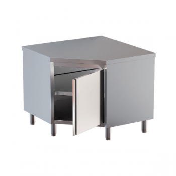 TAVOLO INOX AD ANGOLO CON...