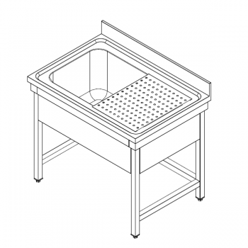 Pot washer with three-sided...