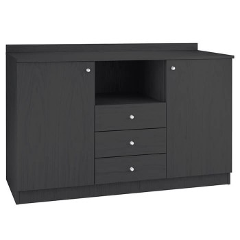 MEUBLE BAS DE SALON 2 PORTES ET 3 TIROIRS - L.136 x P.48 x H.95 cm