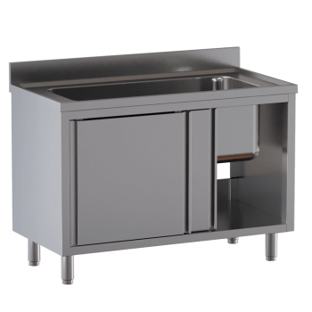 Pot sink with cabinet