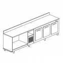 BANCO BAR REFRIGERATO IN ACCIAIO INOX CON 3 VANI - L.300 cm