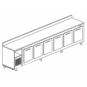 BANCO BAR REFRIGERATO IN ACCIAIO INOX CON 6 VANI - L.350 cm