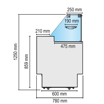 VIGO food refrigerated counter depth 78 cm +2°/+5° C