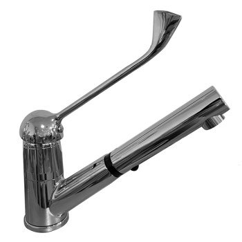 Miscelatore lavello con doccia estraibile in metallo e leva clinica 20 cm