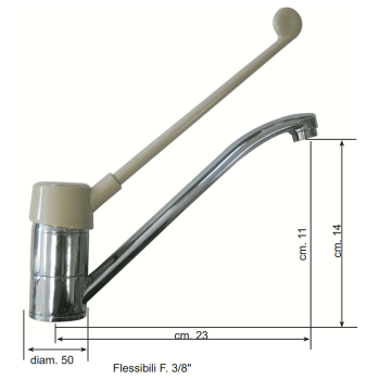 MISCELATORE LAVELLO ECO CON LEVA IN PLASTICA GRIGIA cm. 30