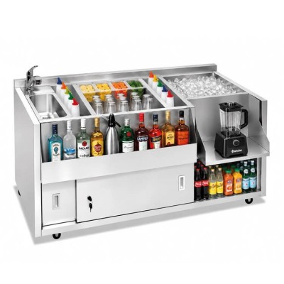 Banco cocktail station con miscelatore lunghezza 150 cm