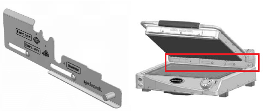 kit per regolare l'altezza del piano cottura di una piastra panini