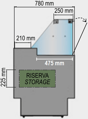dimensioni laterali banco frigo vigo 78